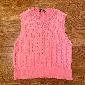 bright pink sweater vest
